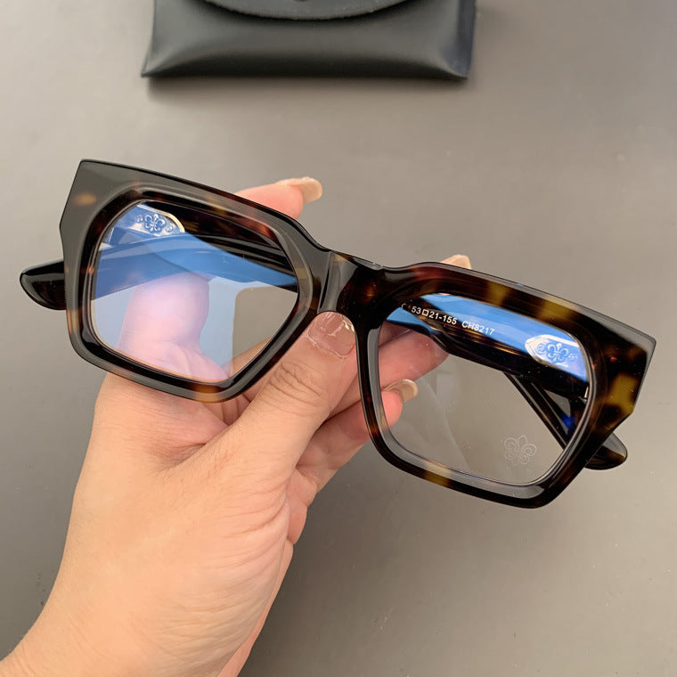 Chrome Hearts thick rimmed large frame no makeup glasses