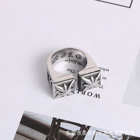 chrome hearts double-flower titanium steel rings