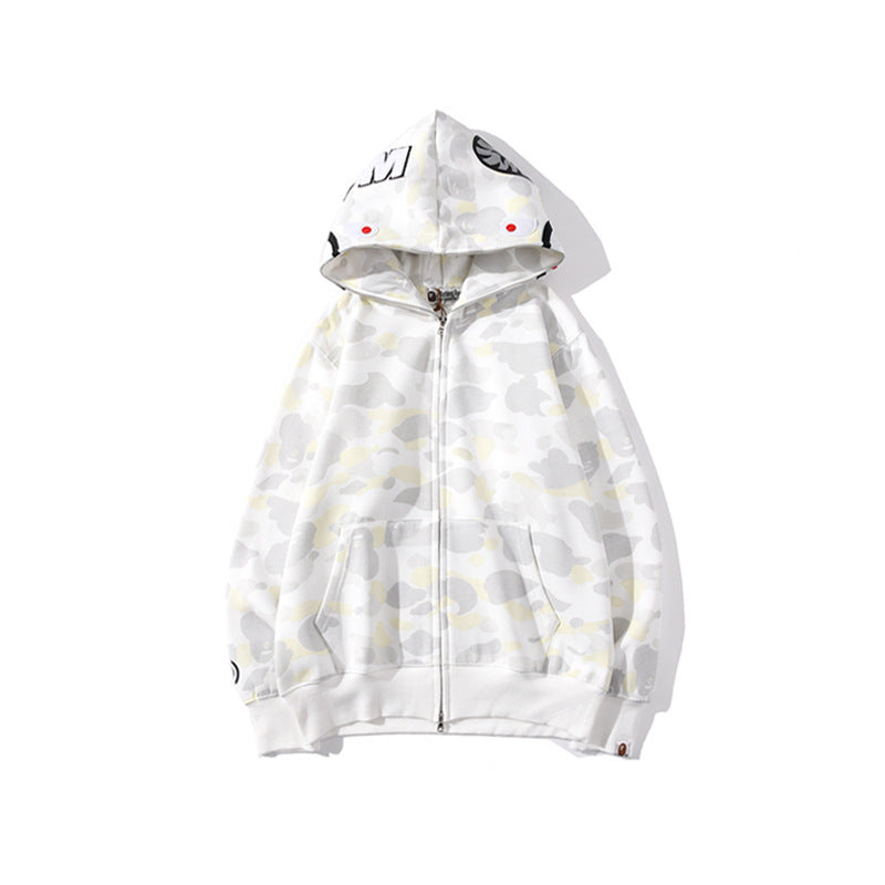 BAPE Shark camouflage hooded cardigan jacket