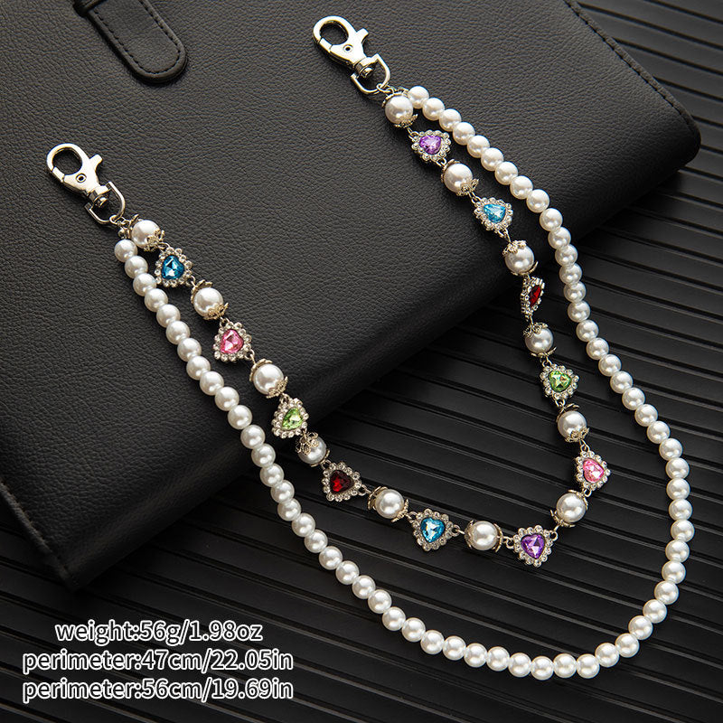 Rhinestone & Pearl Jewelry Set: Bracelet, Necklace, and Waist Chain