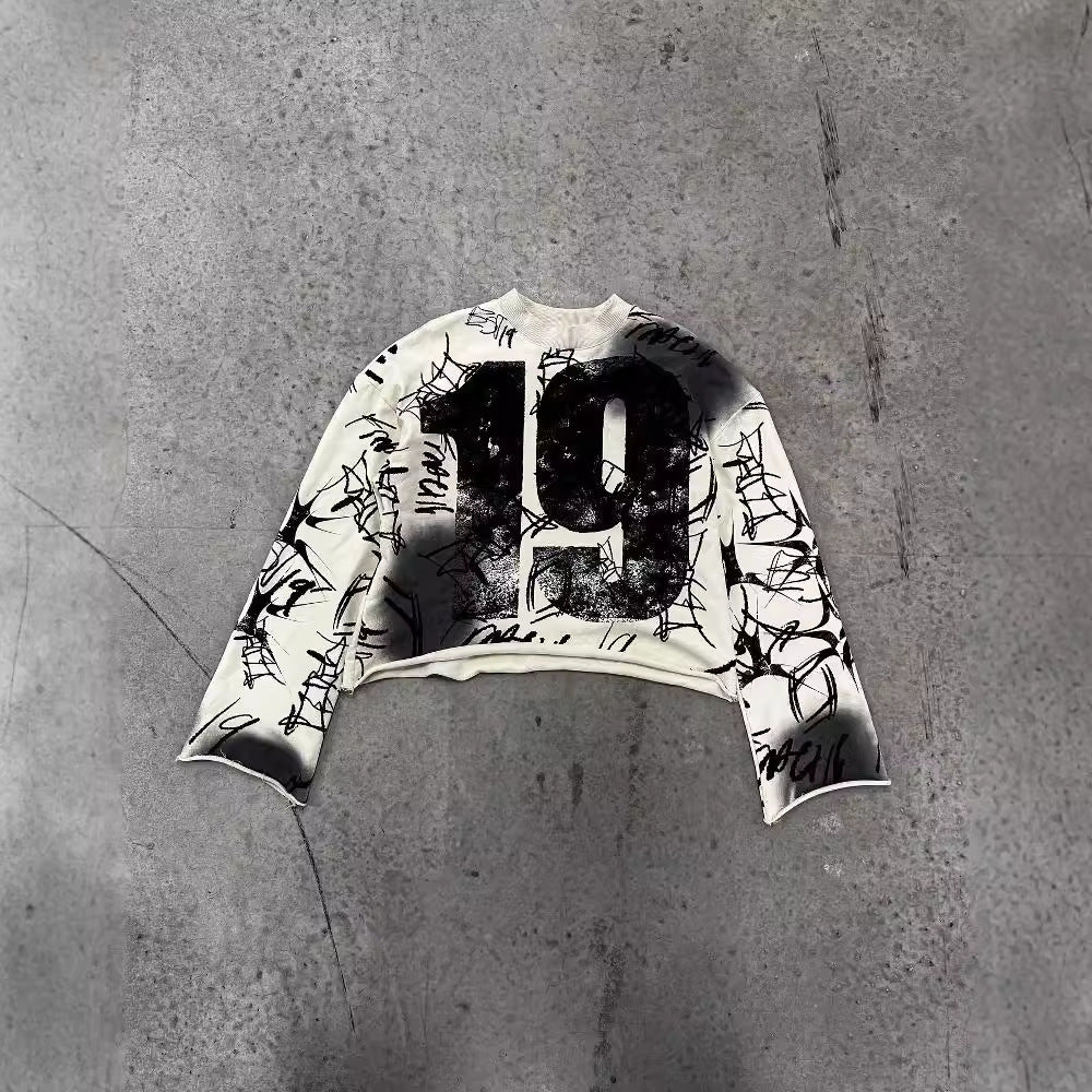 Digital 19 Terry Cotton Gothic Graffiti Sweatshirt