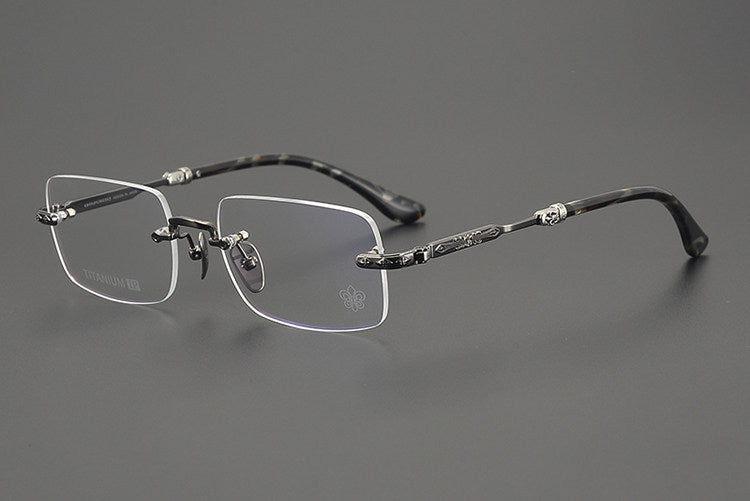 Chrome Hearts Refined Engraved Rimless Eyeglasses