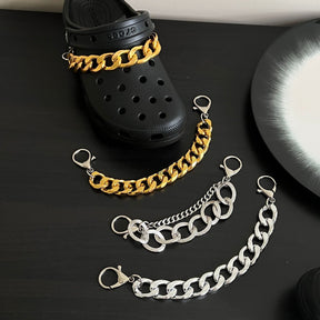 Hole shoe chain cool punk dark multi-layer shoe buckle rivet pearl shoe chain