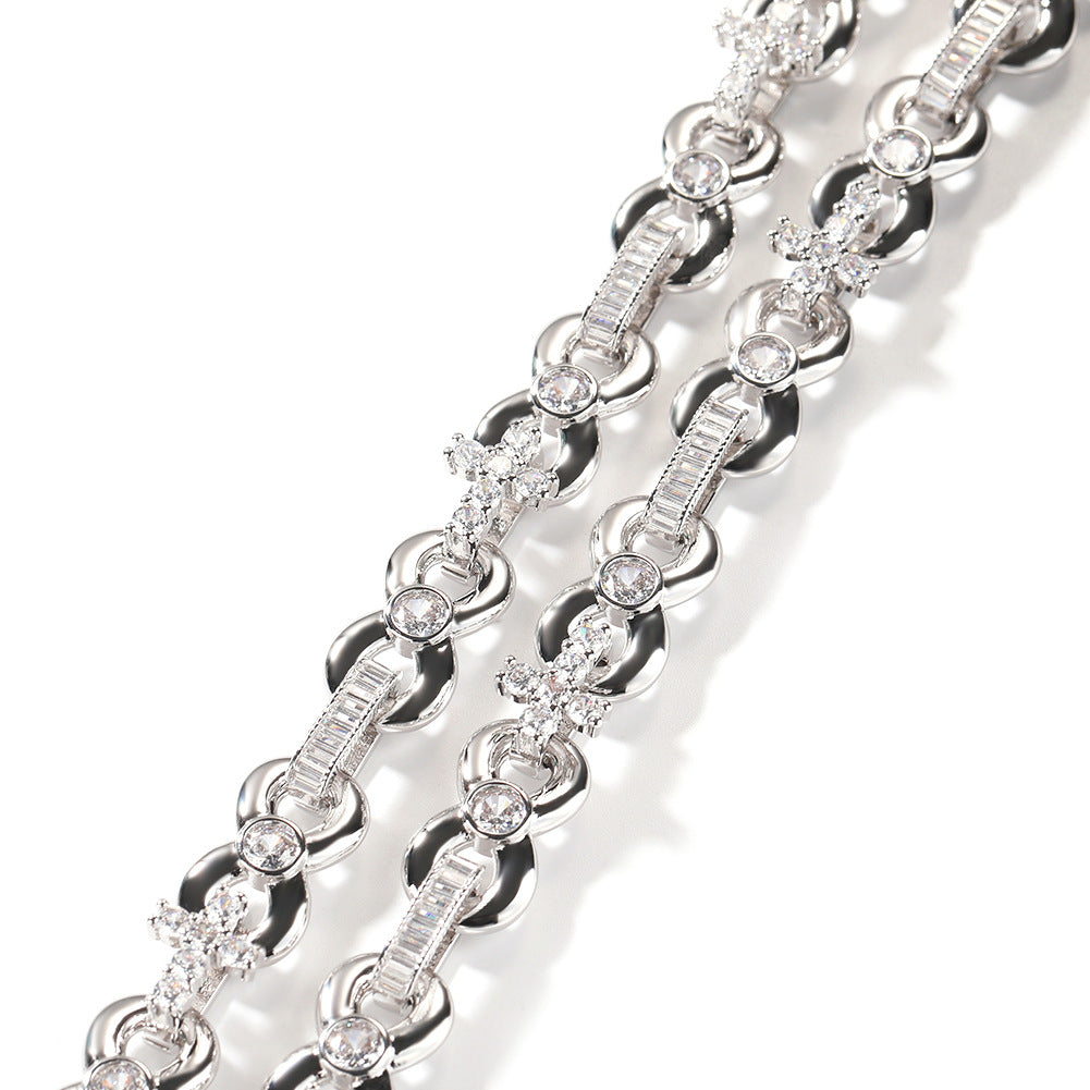 12mm Infinity Cross Necklace with Spring Clasp