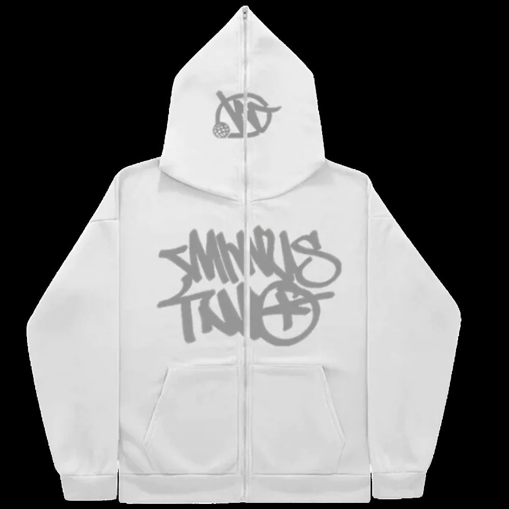 High Street Hip Hoo Printed Zipper Hoodie