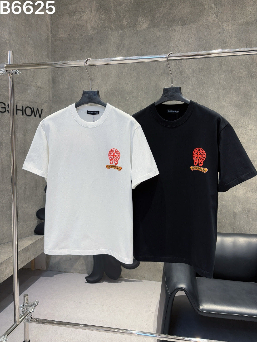 Chrome Hearts 3 Horseshoe Sanskrit Embroidered T-Shirt