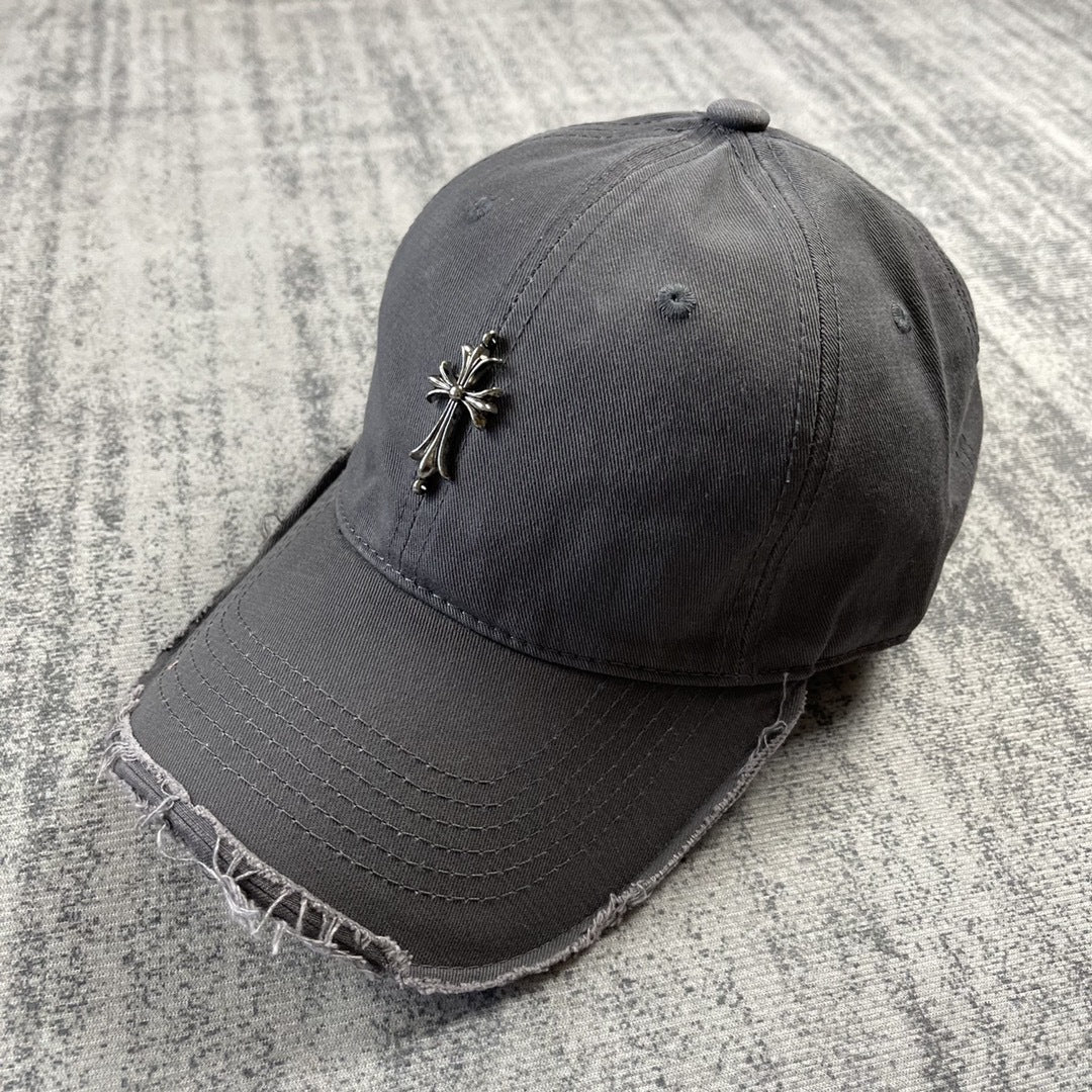 Chrome Hearts Ripped Denim Baseball Cap