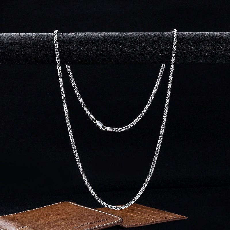 S925 silver antiqued keel chain