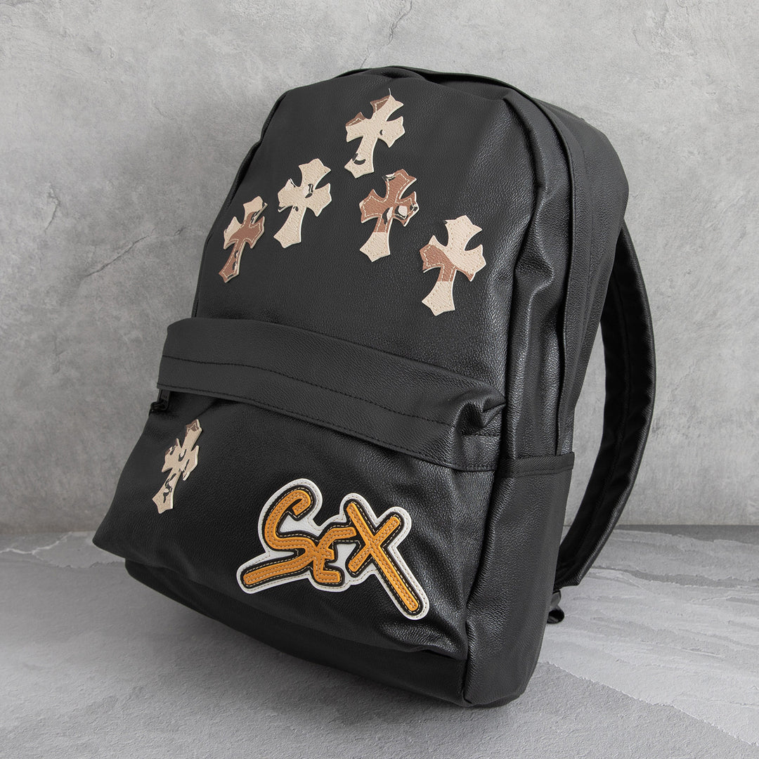 Chrome Hearts Cross Large Capacity PU Leather Backpack