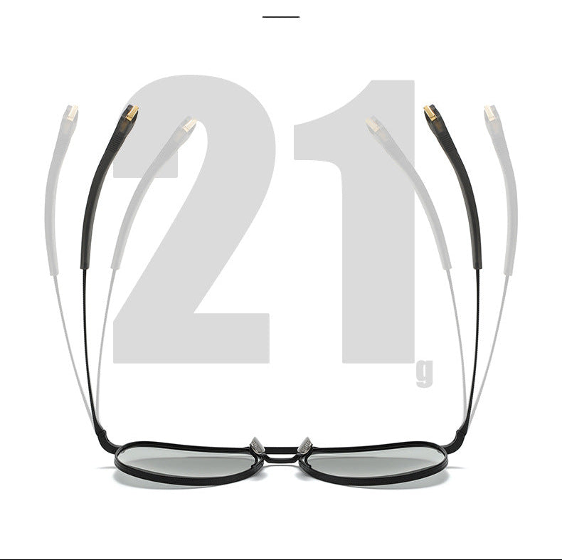 Photochromic polarized sunglasses slimming for large faces