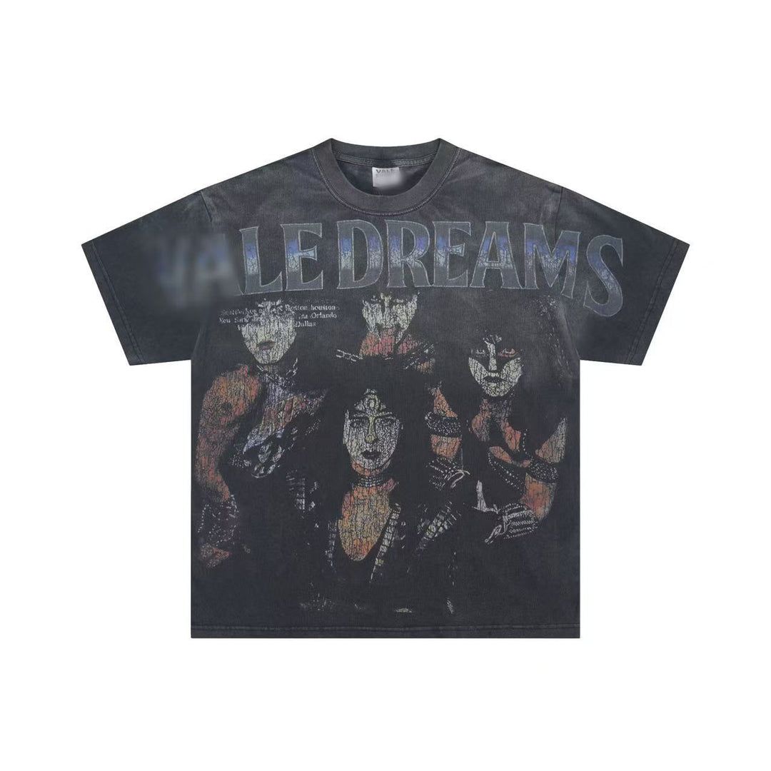 VAL Washed and Distressed Streetwear T-Shirt