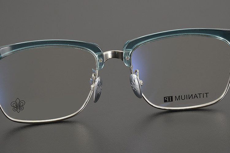 Chrome Hearts Style Business Semi Rimless Eyeglasses