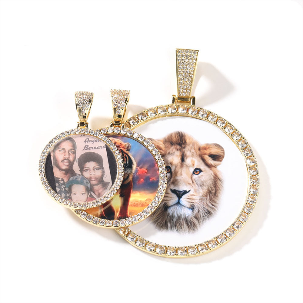 Hip Hop XL large round DIY pendant necklace