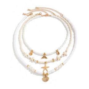 starfish necklace shell rice bead gravel necklace