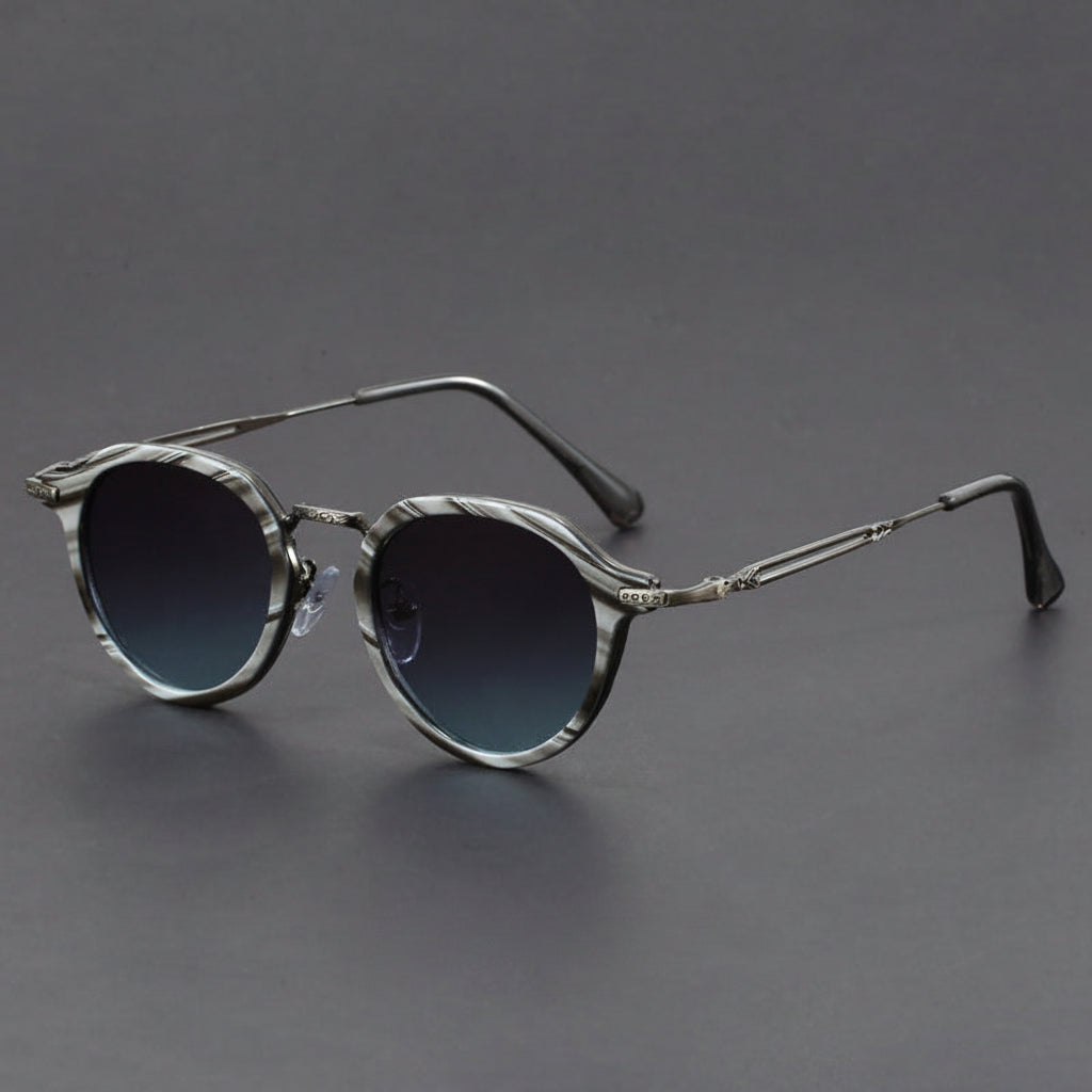 Steampunk metal round sunglasses