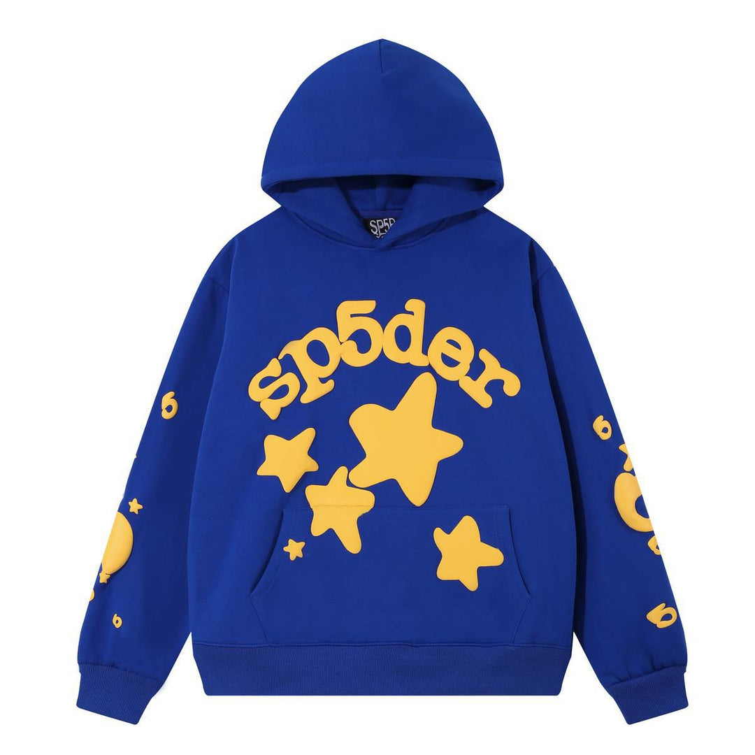 Sp5der foam letter 555 hoodie Pink Casual pants