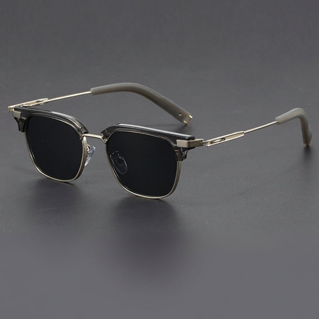 Classic half-rimmed browline Clubmaster sunglasses