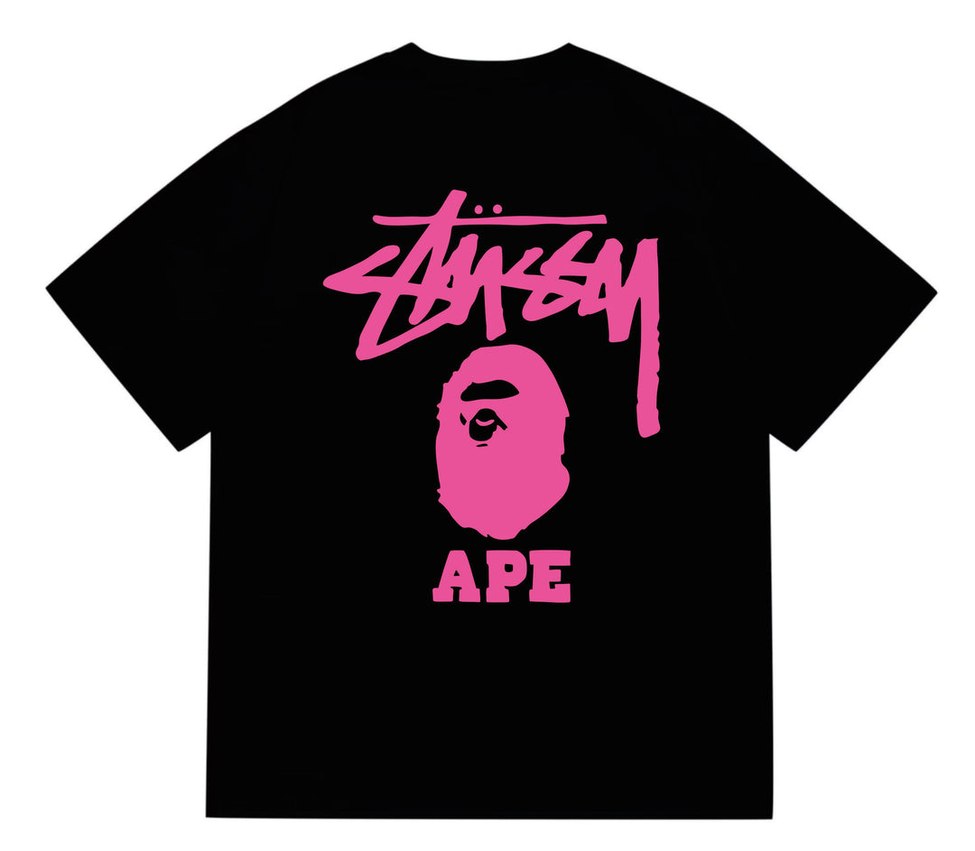 BAPE loose fit short-sleeved letter print t-shirt