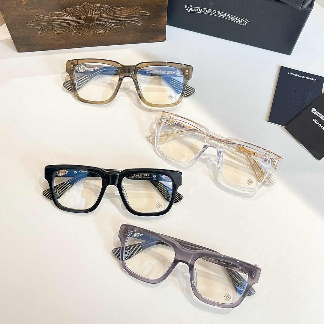 Chrome Hearts Sword Motif Simple Bold Frame Eyeglasses
