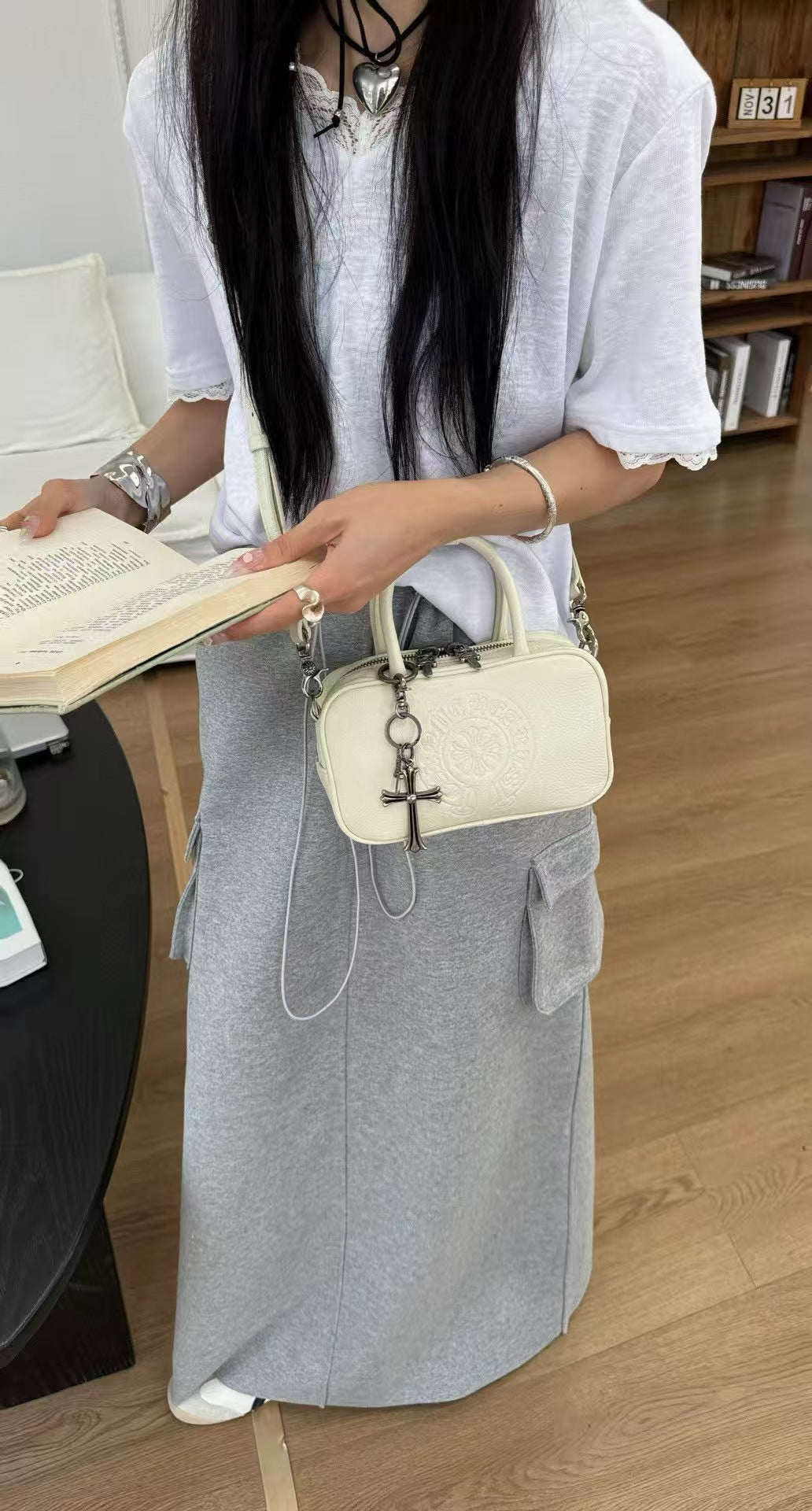 Chrome Hearts Cross PU Handbag