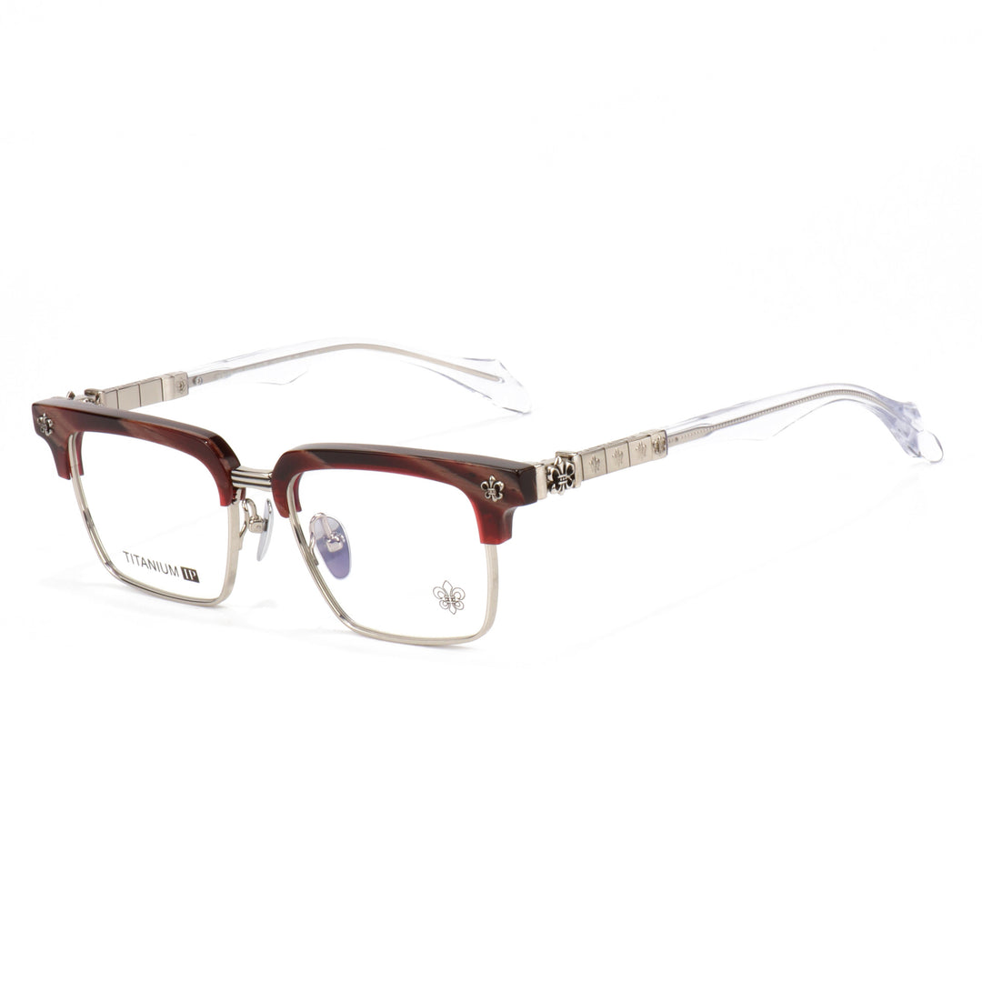 Chrome Hearts half-rimmed accordion temple glasses