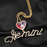 Love Photo Pendant Letter Necklace DIY Zircon Photo Frame Necklace