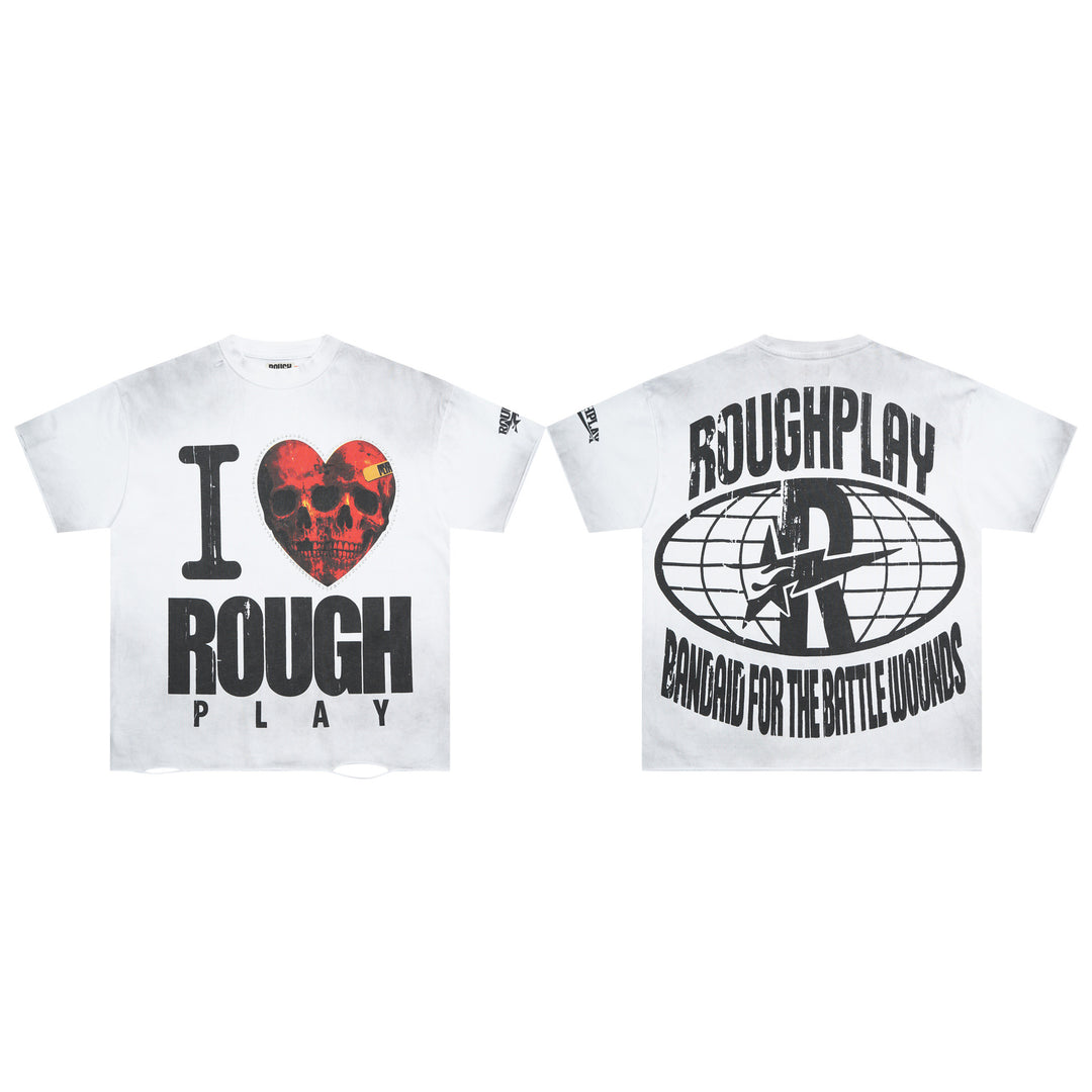 RoughPlay NYC Distressed, Ripped, and Sparkling Short-Sleeve T-Shirt