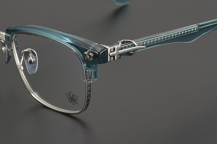 Chrome Hearts Style Business Semi Rimless Eyeglasses