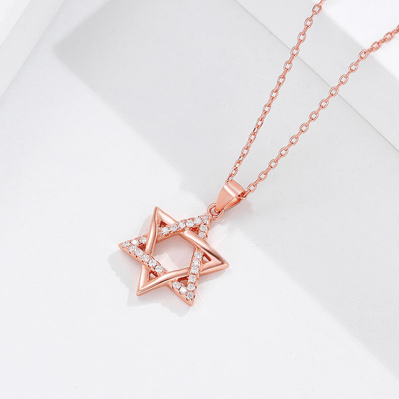 star of david necklace S925 silver pendant