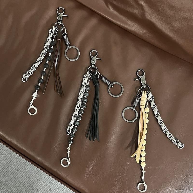 Retro-Elegant Hand-Woven Rope Keychain