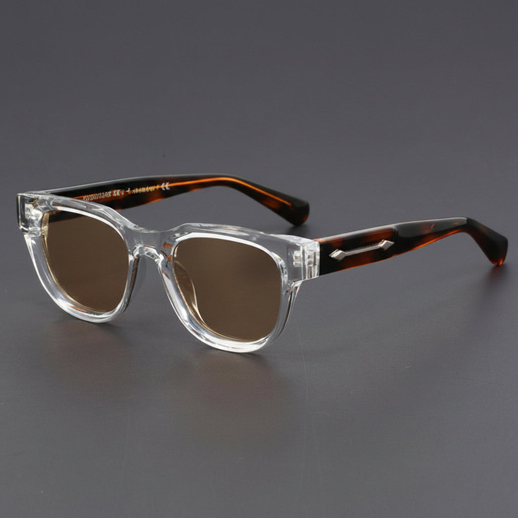 Small square propionate pin inserted sunglasses