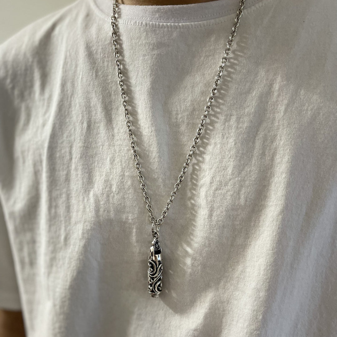 Chrome Hearts hollow cylindrical vine pendant necklace