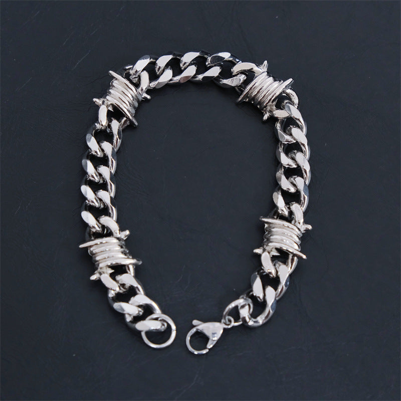 Hip Hop Thorn Cuban Chain Titanium Steel Necklace