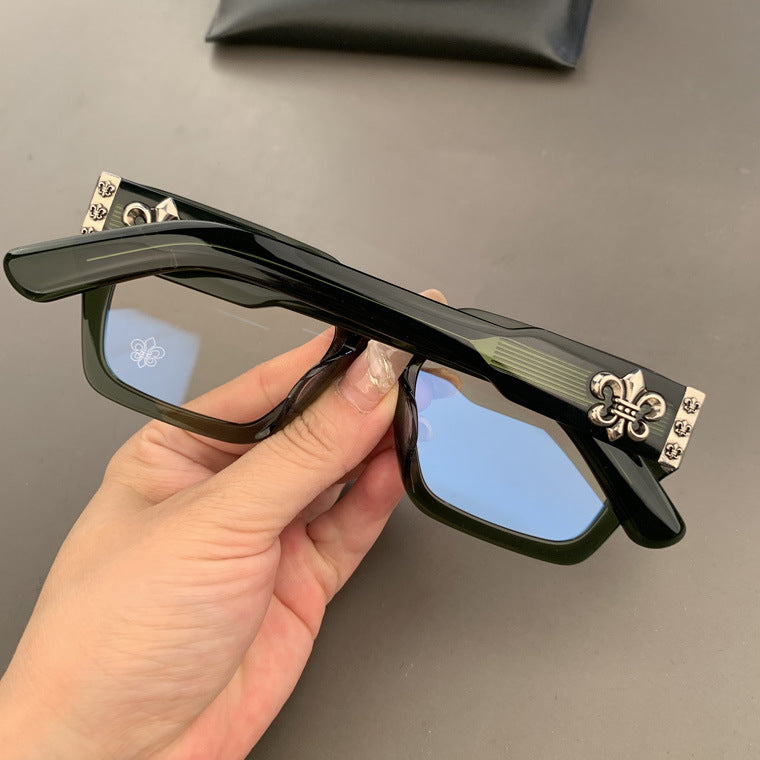 Chrome Hearts thick rimmed large frame no makeup glasses
