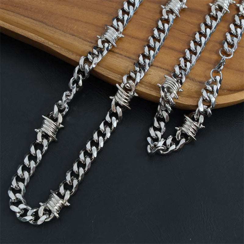 Hip Hop Thorn Cuban Chain Titanium Steel Necklace