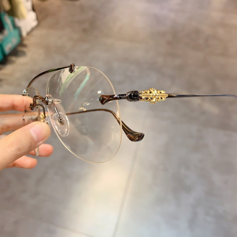 Chrome Hearts Rimless Prescription Goggles Wide-Fit Aviator Eyewear