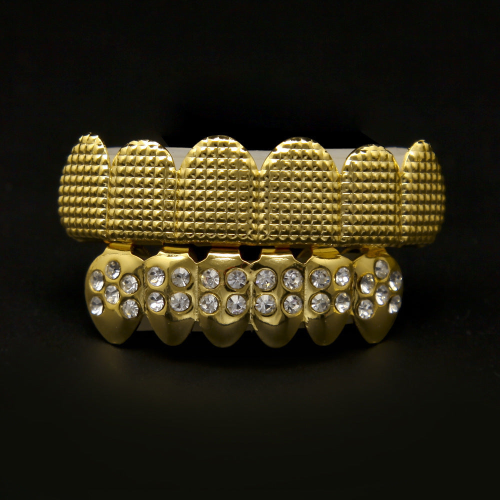 Hip-hop polished braces with gold electroplating