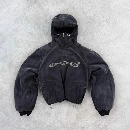 Face-covering Zipper Hoodie, DVN Jacket