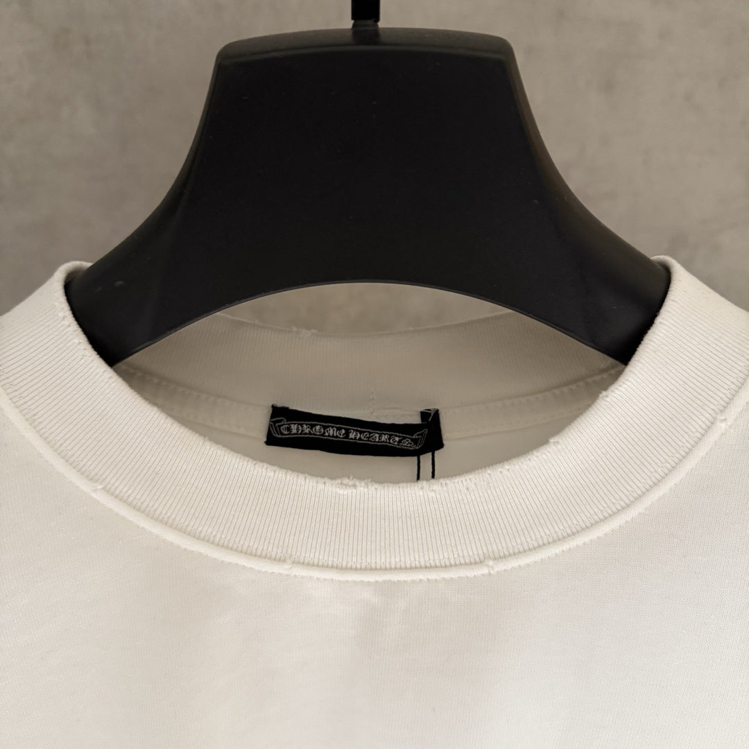Chrome Hearts Embroidered Distressed Short-Sleeve T-Shirt
