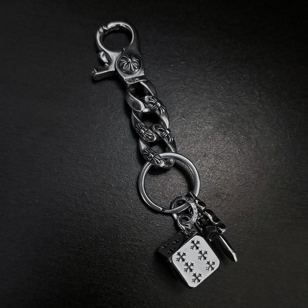 chrome hearts sword dice keychain