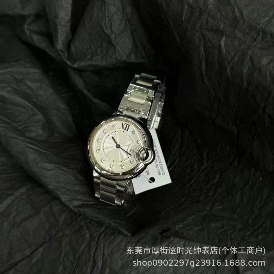 Fisheye Blue Balloon-Style Fashion Watch with Steel Band