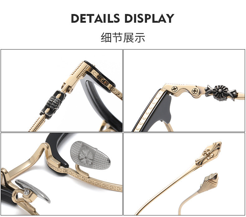 Chrome Hearts Retro Square Eyebrow Glasses Frames