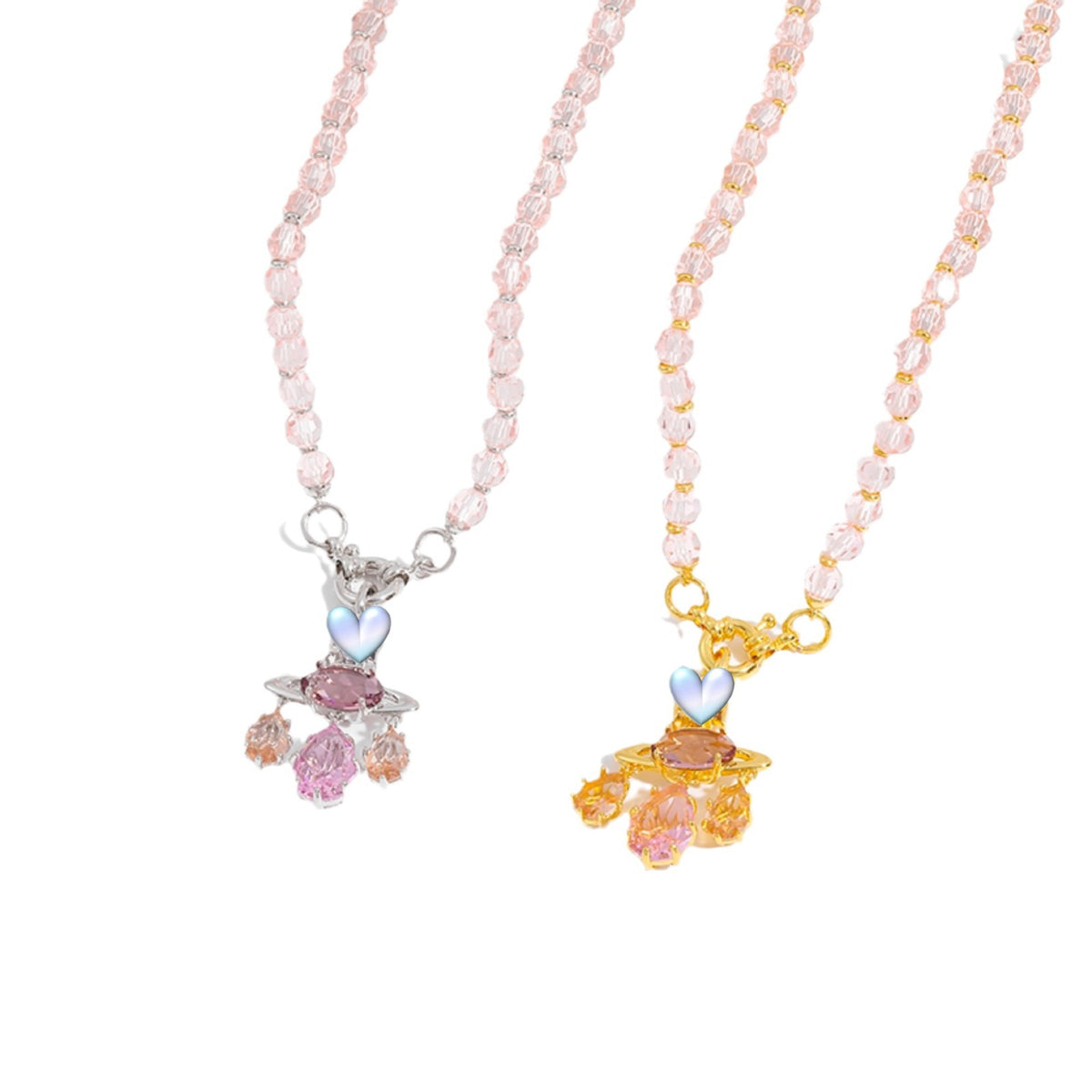 Colored zircon necklace clavicle crystal set ornaments