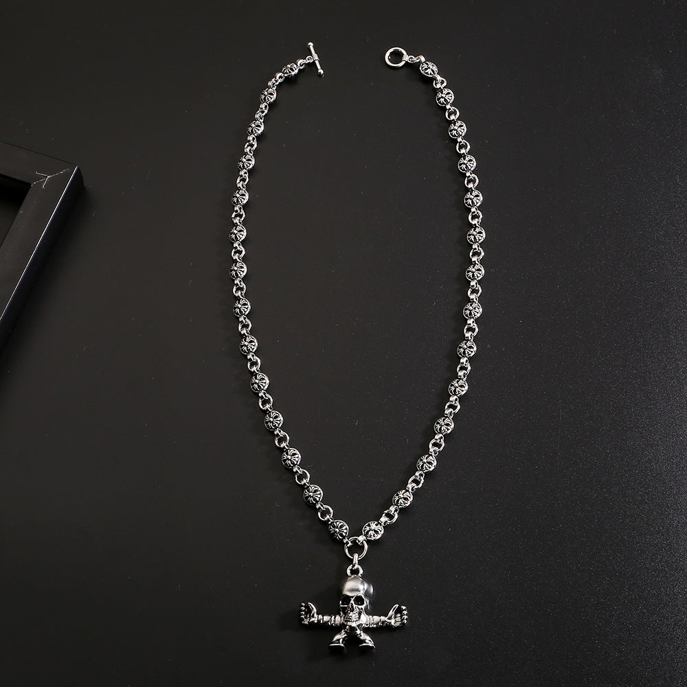 Chrome Hearts Style Dark Cross Necklace