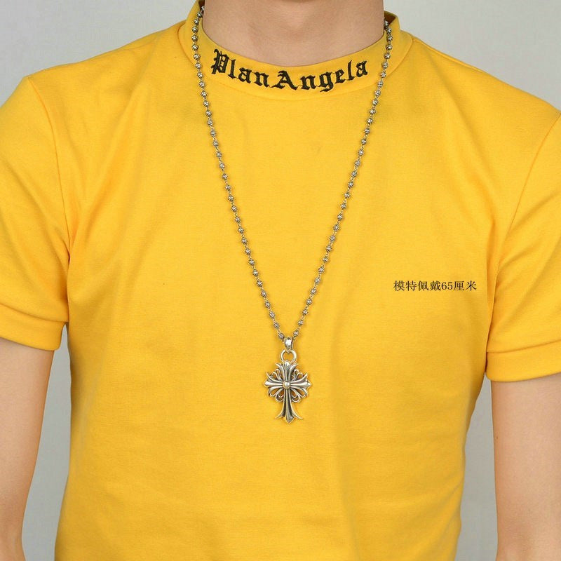 ch chrome hearts cross pendant hip hop necklace