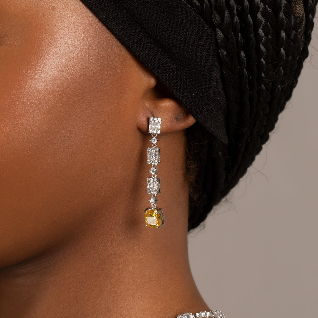 Copper-Set Zircon & Citrine Necklace and Earring Set