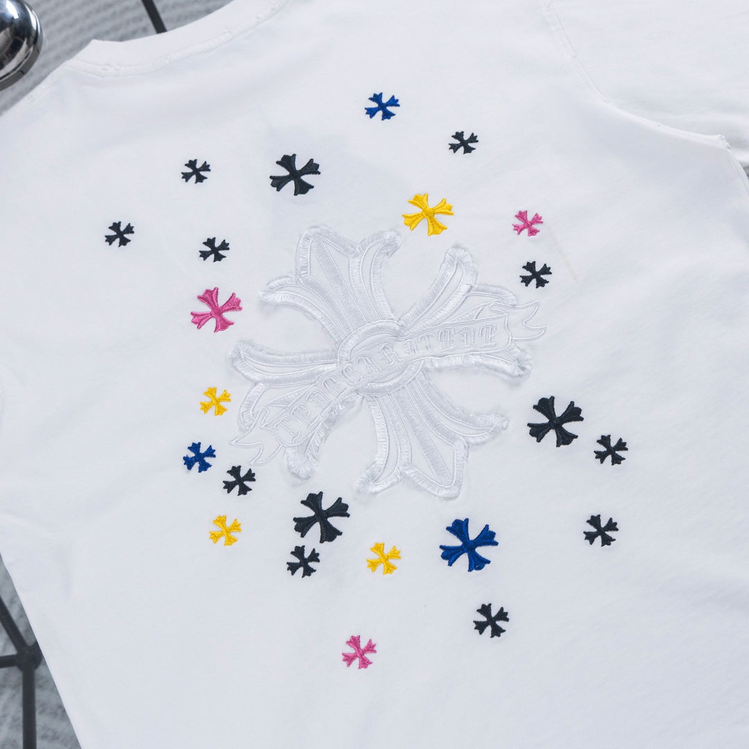 Chrome Hearts Colorful Starry Sky Embroidered T-shirt
