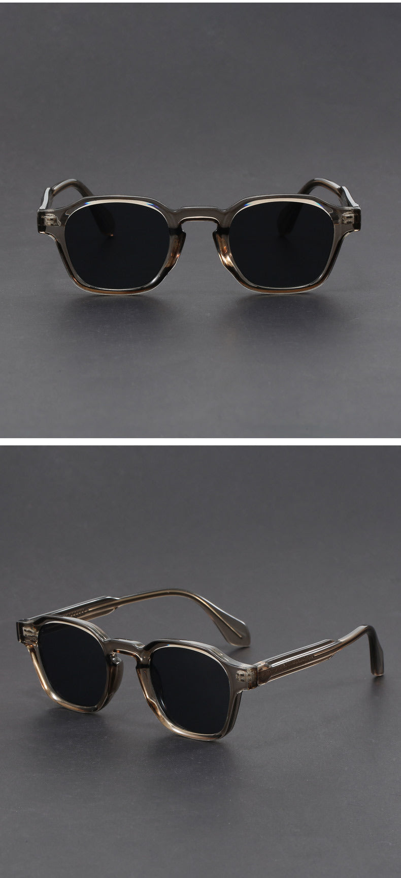 Retro irregular square black sunglasses