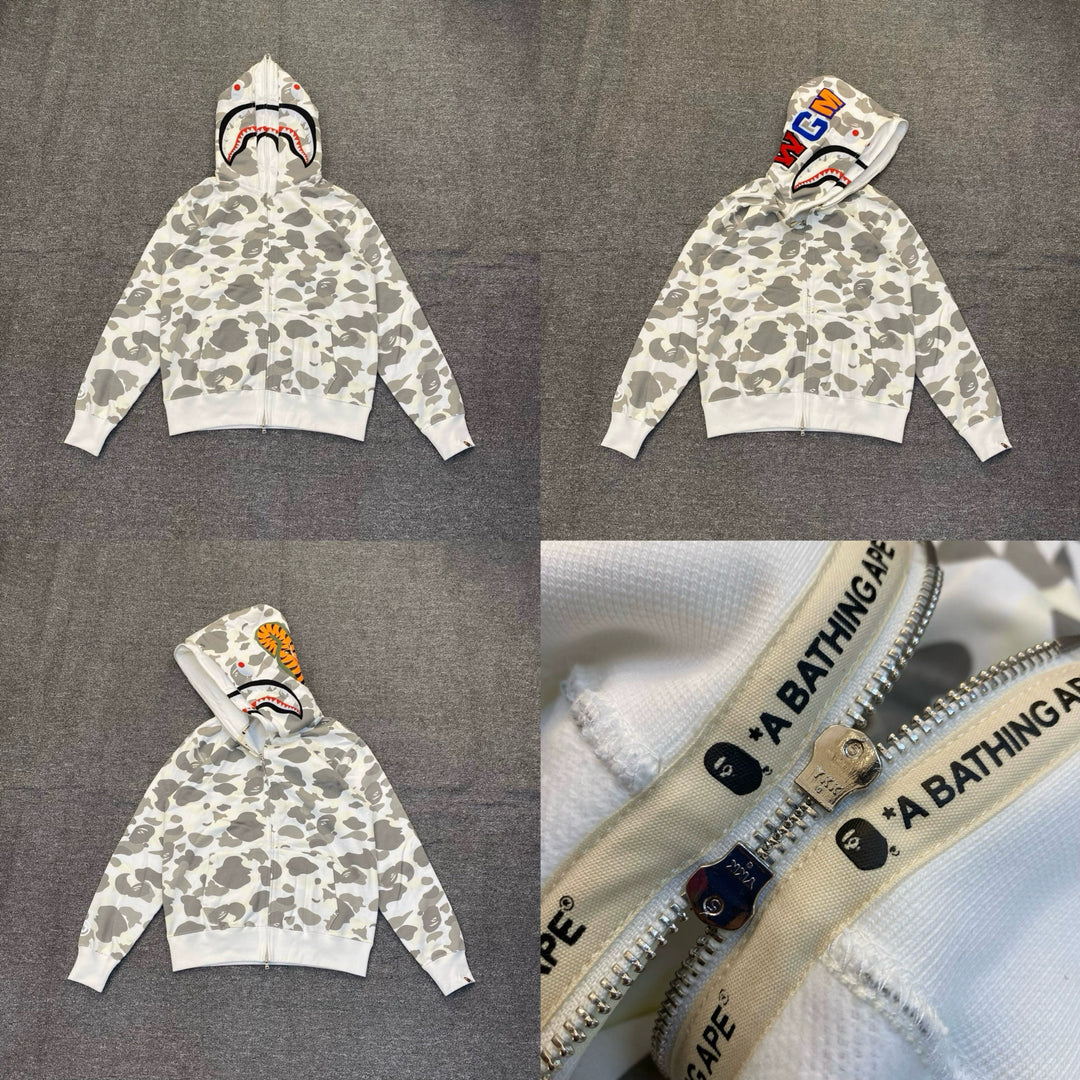 BAPE Shark head camouflage zip-up jacket
