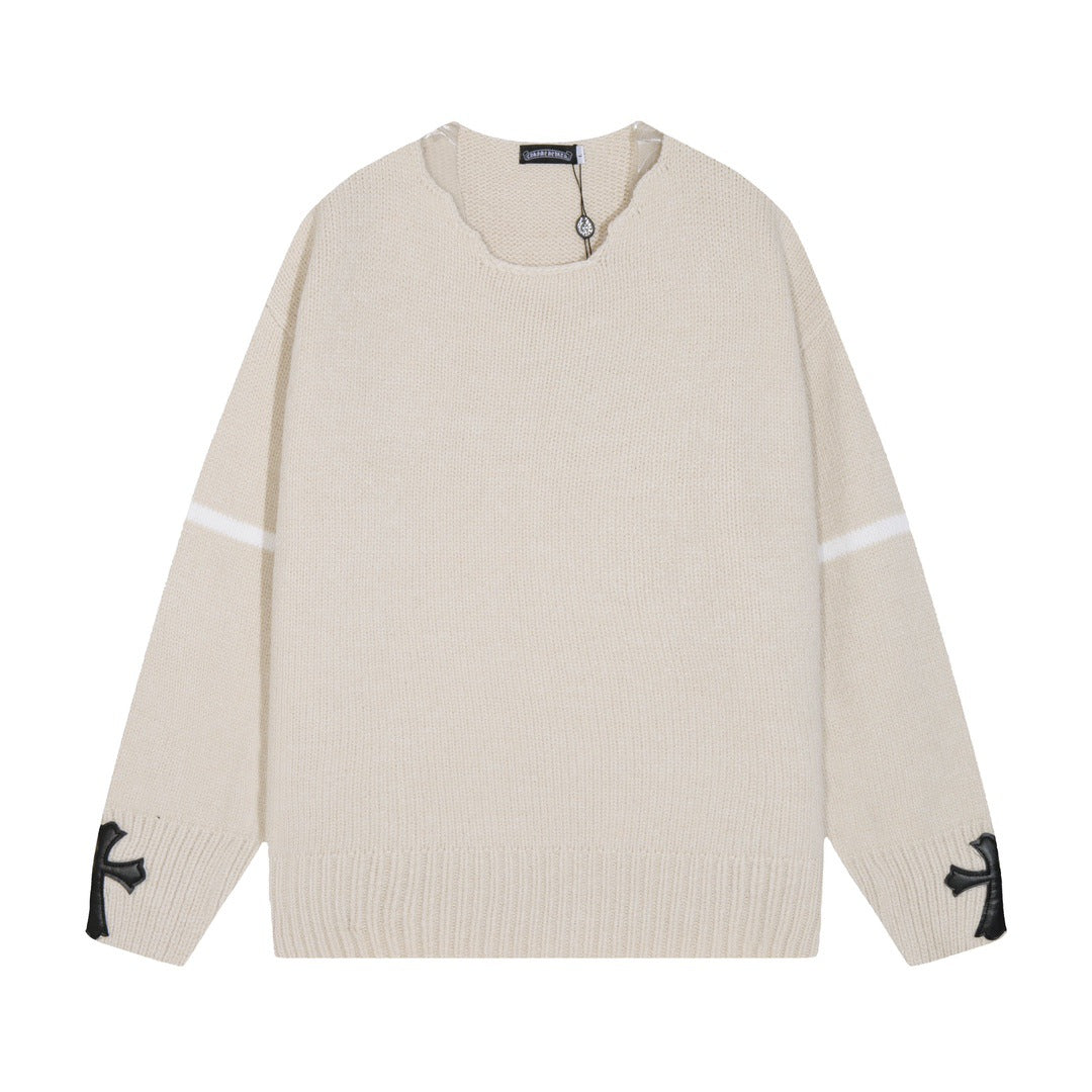 Chrome Hearts horseshoe-style crew neck wool sweater